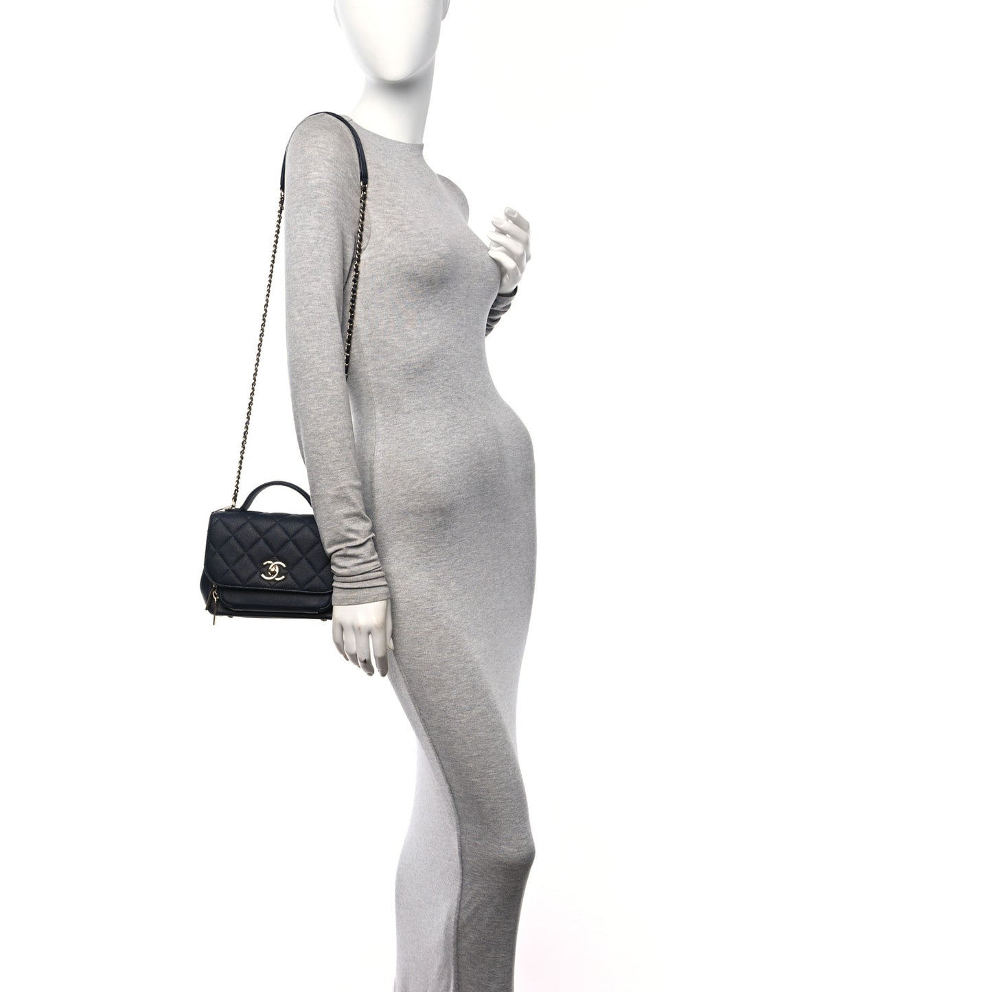 Caviar Quilted Small Business Affinity Flap Black