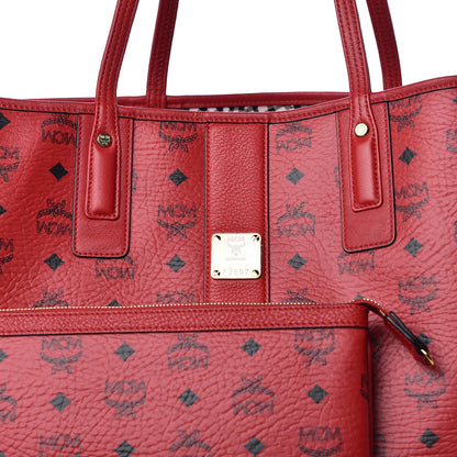 MCM Visetos Large Liz Reversible Shopper Tote Ruby Red 19 of 20