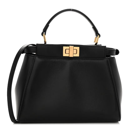Fendi Nappa Mini Peekaboo Iconic Satchel Black 1 of 10
