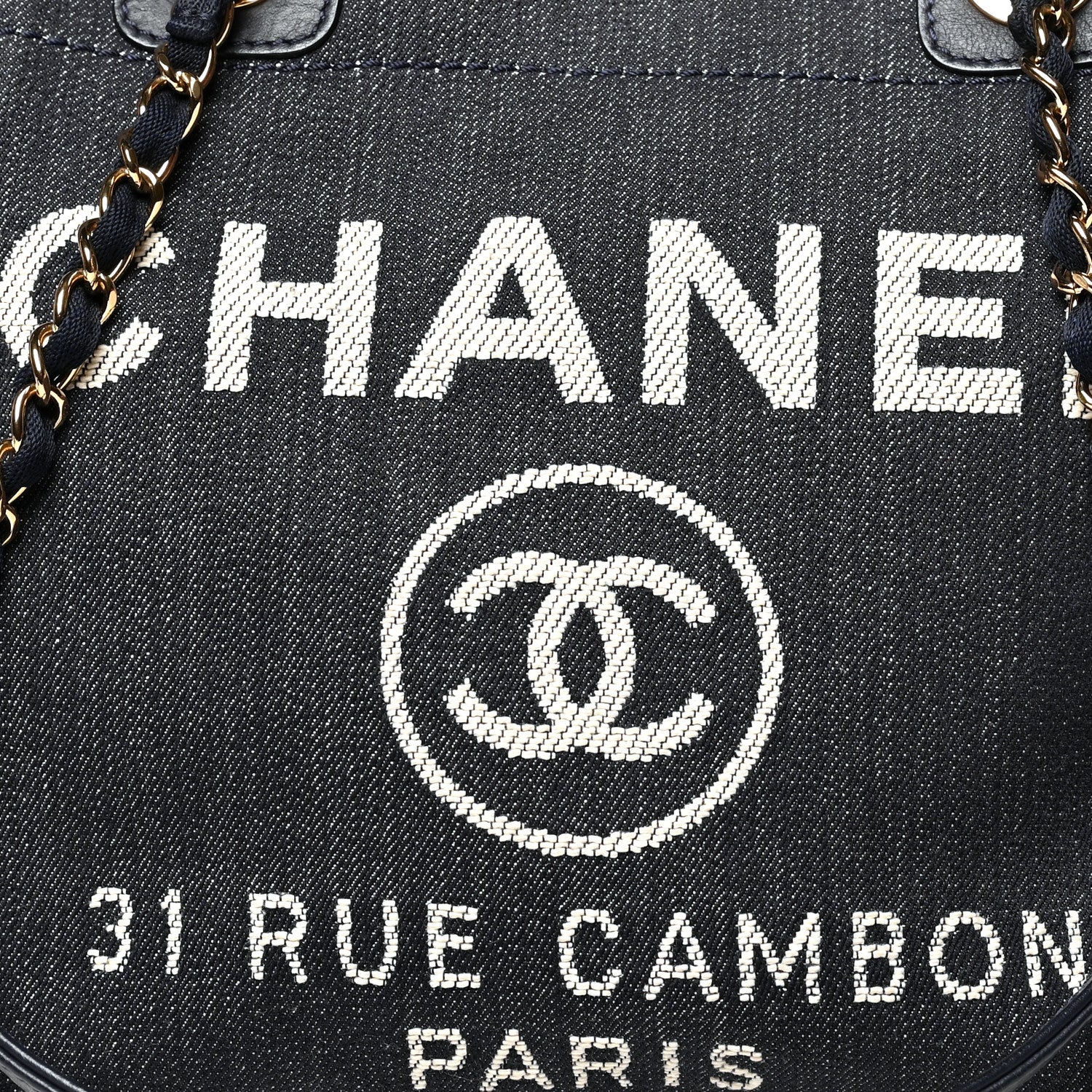 Chanel Denim Mini Deauville Tote Dark Blue 7 of 11
