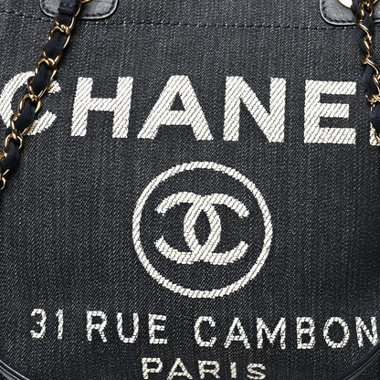 Chanel Denim Mini Deauville Tote Dark Blue 7 of 11