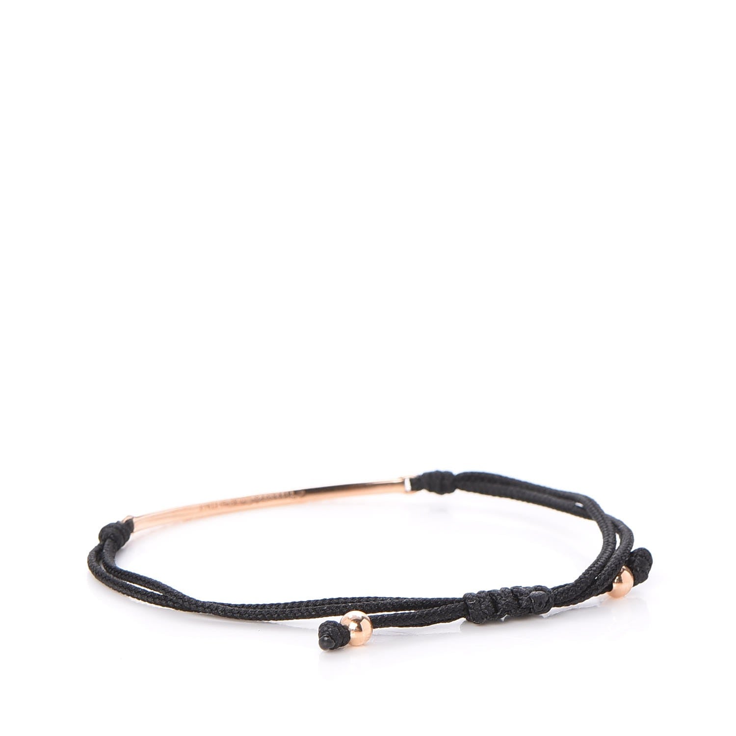 Tiffany 18K Rose Gold Pink Sapphire Metro Bar Cord Bracelet 3 of 6