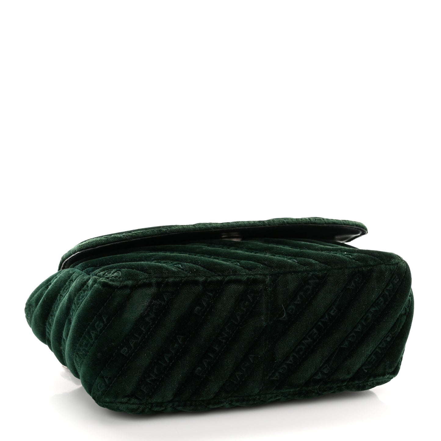 Velvet Logo Matelasse S BB Round Shoulder Bag Vert Emeraude