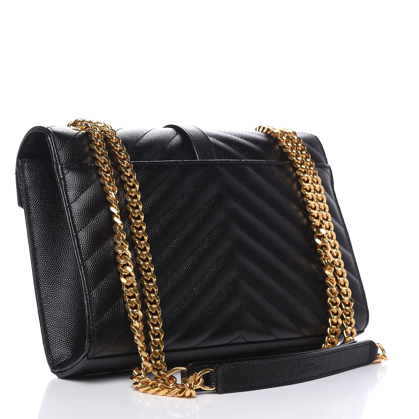 Grain De Poudre Matelasse Chevron Medium Monogram Satchel Black