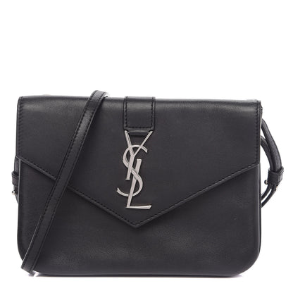 Saint Laurent Calfskin Monogram Tri Pocket Crossbody Bag Black 1 of 10