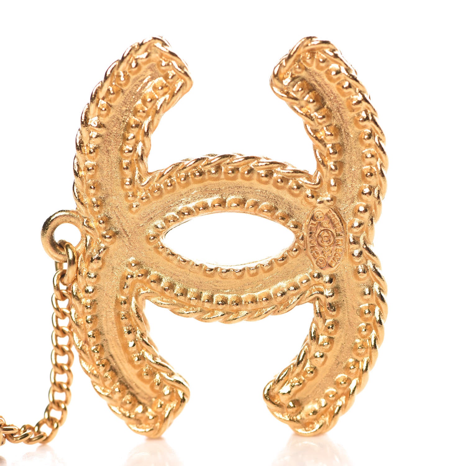 Chanel CC Drop Earrings Matte Gold 4 of 4