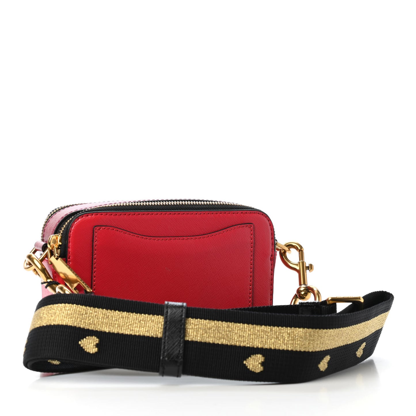 Saffiano Printed Lips Color Block Snapshot Camera Bag Multicolor