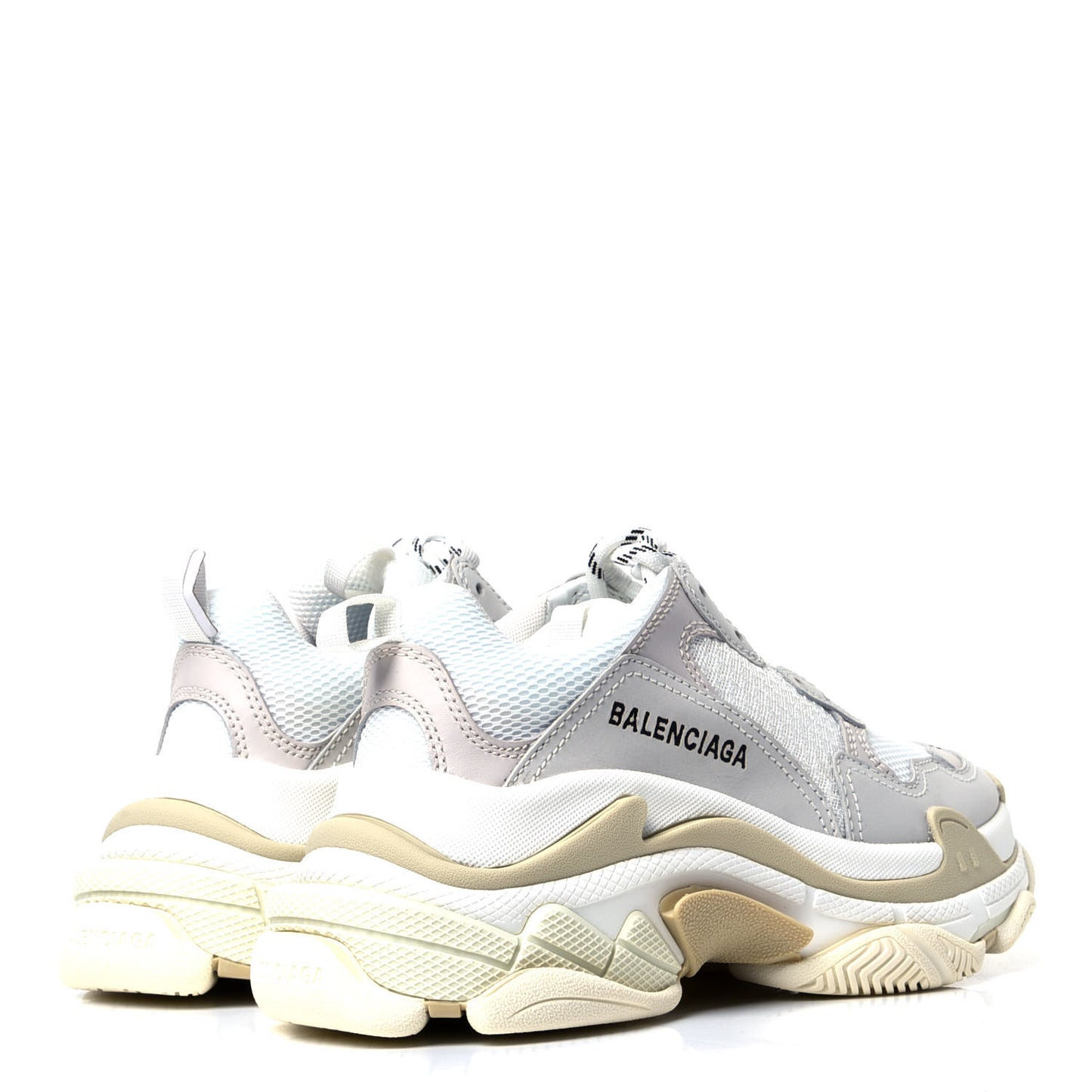 Fabric Mesh Womens Triple S Sneakers 36 White