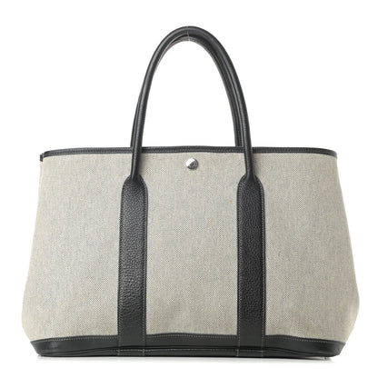 Hermes Buffle Skipper Toile Garden Party 36 MM Tote Black 1 of 16