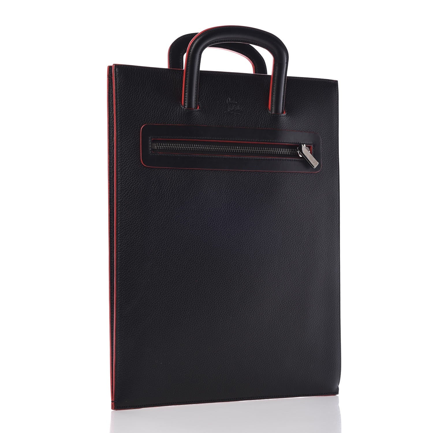 Christian Louboutin Calfskin Spiked Large Trictrac Portfolio Bag Black 3 of 15
