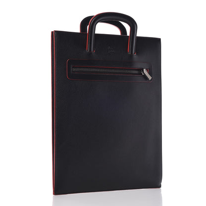 Christian Louboutin Calfskin Spiked Large Trictrac Portfolio Bag Black 3 of 15