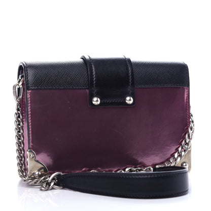 Prada Metallic Vitello Saffiano Cahier Bag Ferro Black 3 of 10