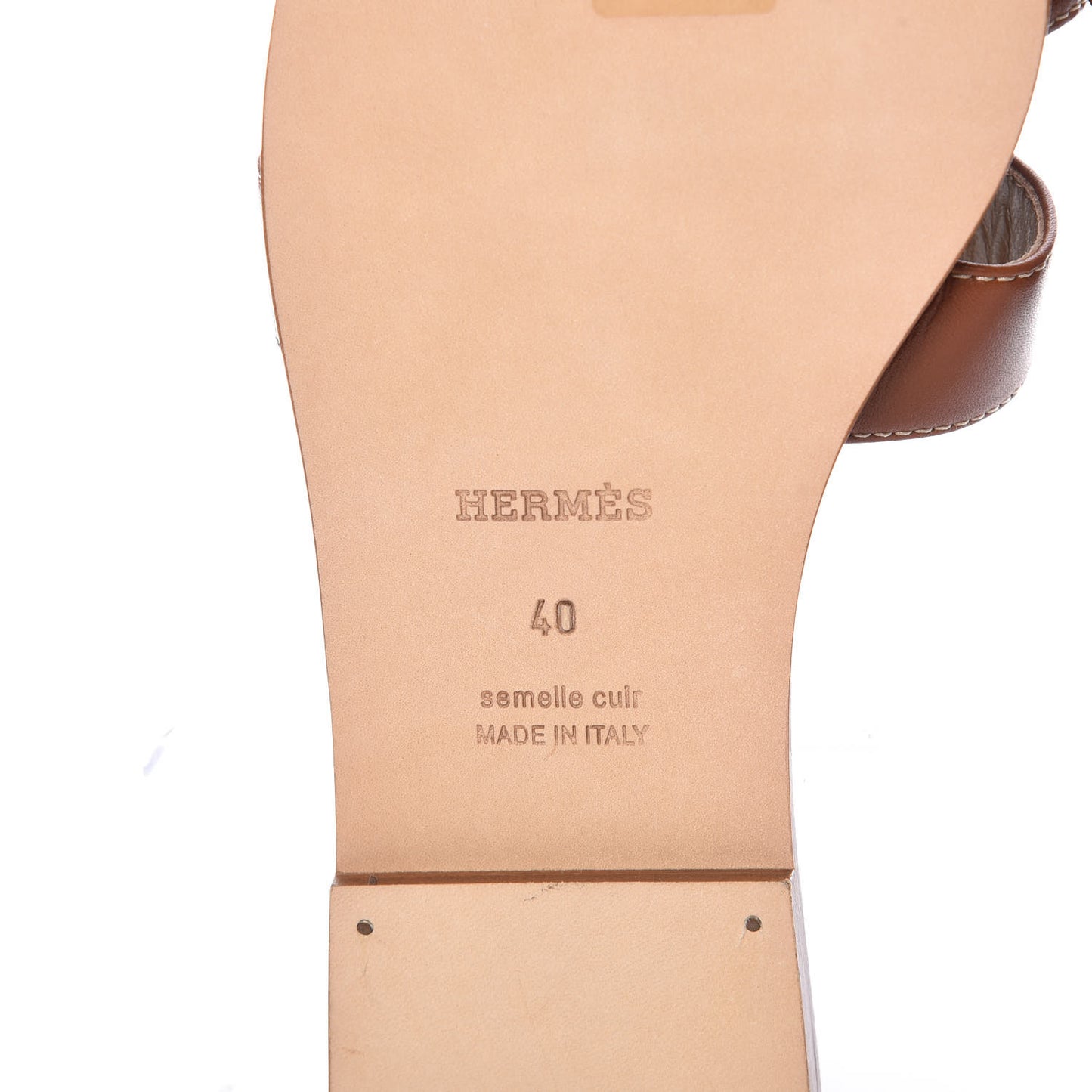Box Calfskin Oran Sandals 40 Gold