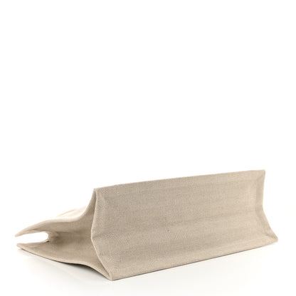 Saint Laurent Cotton Linen Rive Gauche Tote Light Shell 4 of 10