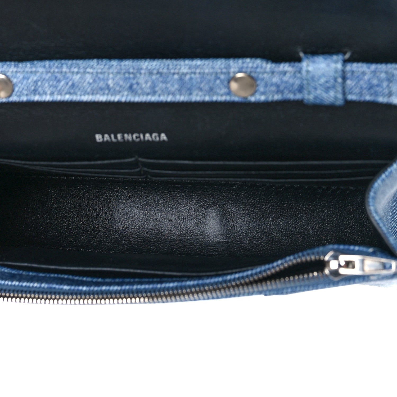 Balenciaga Nappa Denim Printed Hourglass Chain Bag Denim Blue 5 of 11