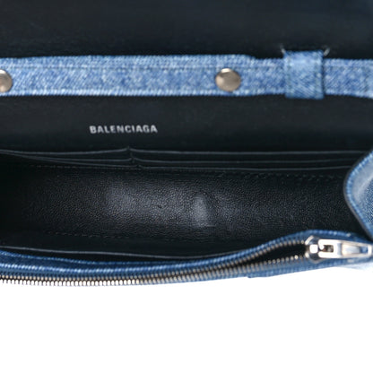 Balenciaga Nappa Denim Printed Hourglass Chain Bag Denim Blue 5 of 11