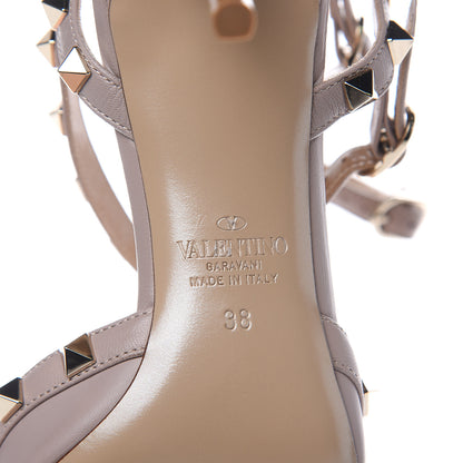 Valentino Garavani Calfskin Nappa Rockstud Ankle Strap 65mm Pumps 38 Poudre 6 of 7