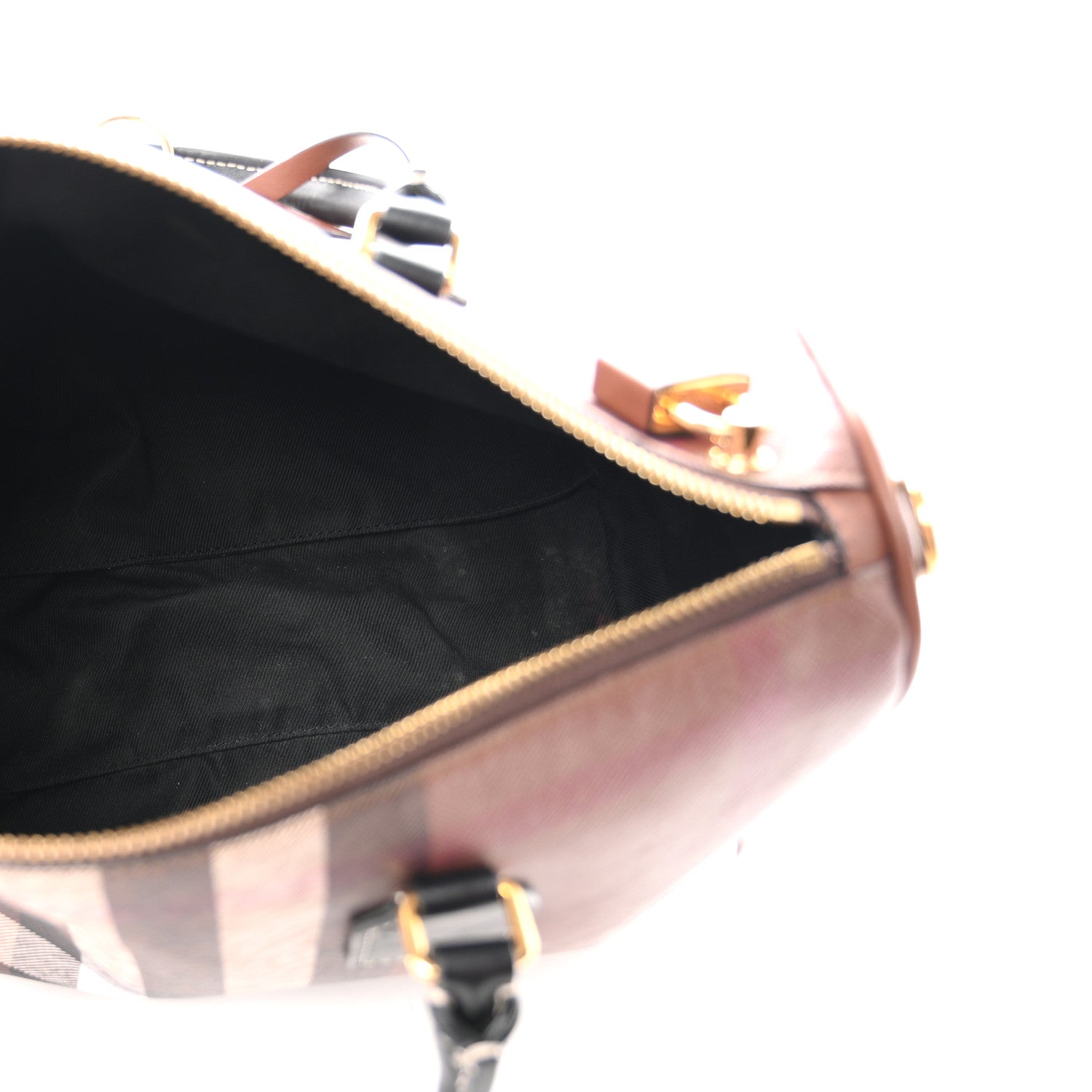 Burberry E-canvas Check Bowling Bag Dark Birch Brown 4 of 9
