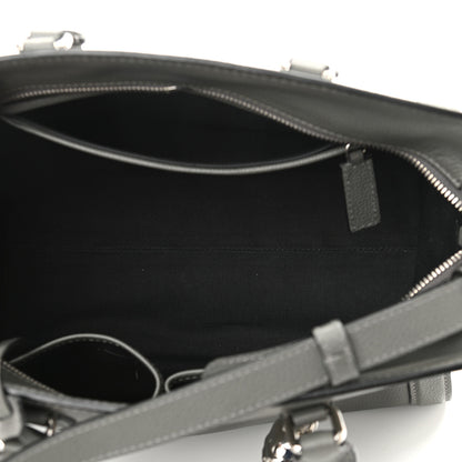 Alexander McQueen Pebbled Calfskin Small Skull Padlock Zip Around Tote Dark Grey 5 of 11