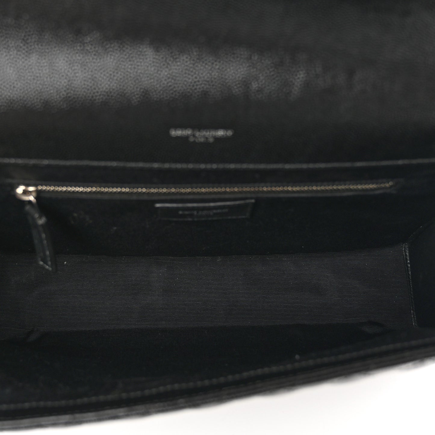 Grain De Poudre Textured Mixed Matelasse Large Triquilt Monogram Satchel Black