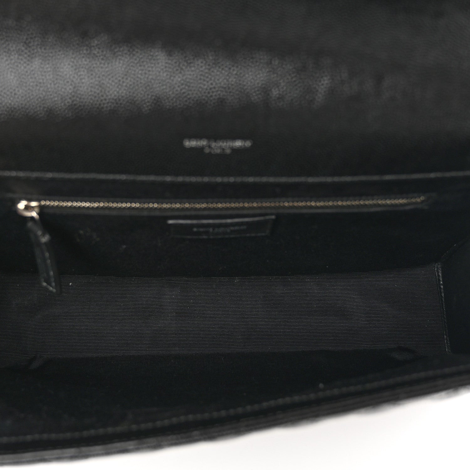 Saint Laurent Grain De Poudre Textured Mixed Matelasse Large Triquilt Monogram Satchel Black 6 of 10