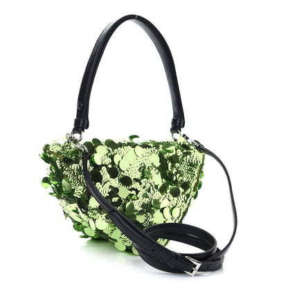 Prada Paillettes Vitello Triangle Crossbody Lime 2 of 7