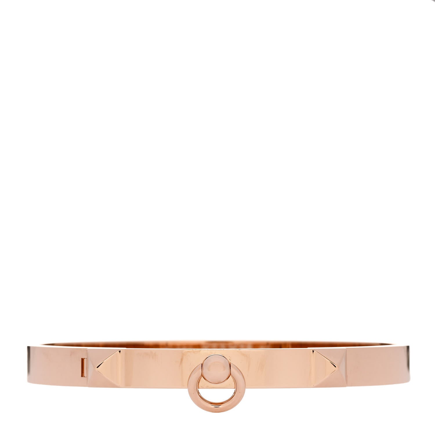 Hermes 18K Rose Gold PM Collier De Chien Bracelet ST 1 of 4