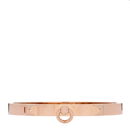 Hermes 18K Rose Gold PM Collier De Chien Bracelet ST 1 of 4