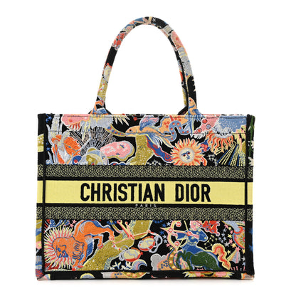 Christian Dior Canvas Zodiac Fantastico Embroidered Medium Book Tote Black Multicolor 1 of 13