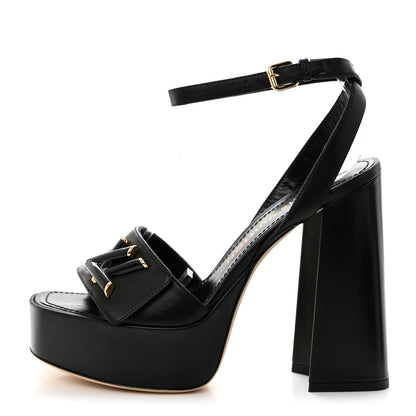 Louis Vuitton Calfskin Shake Platform Sandal 37 Black 1 of 9
