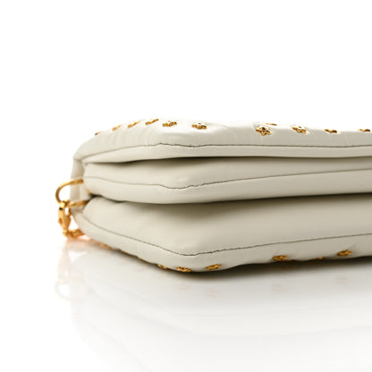 Christian Dior Calfskin Star Motif Macrocannage Caro Pouch Latte 8 of 9
