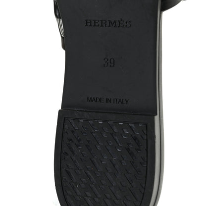 Hermes Rubber Chaine d'Ancre Rivage Sandals 39 Black 9 of 9