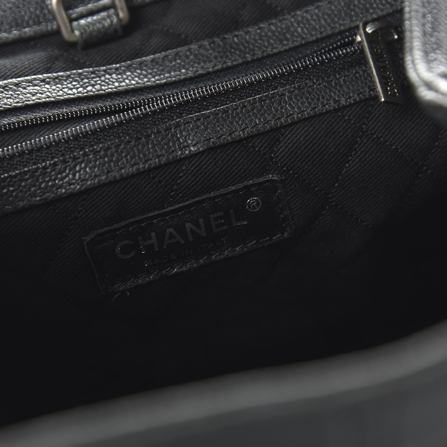 Chanel Distressed Caviar Outdoor Ligne Tote Black 8 of 10