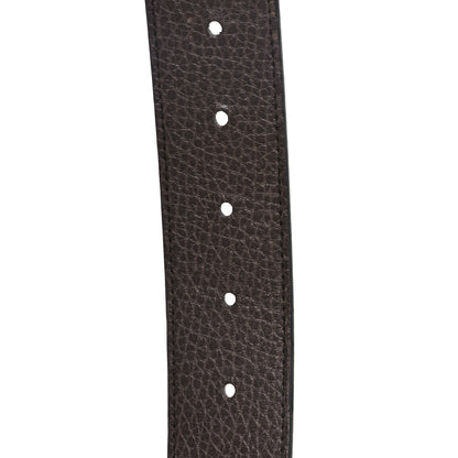Gucci Calfskin Double G Reversible 37mm Belt 85 34 Black Cocoa 4 of 5