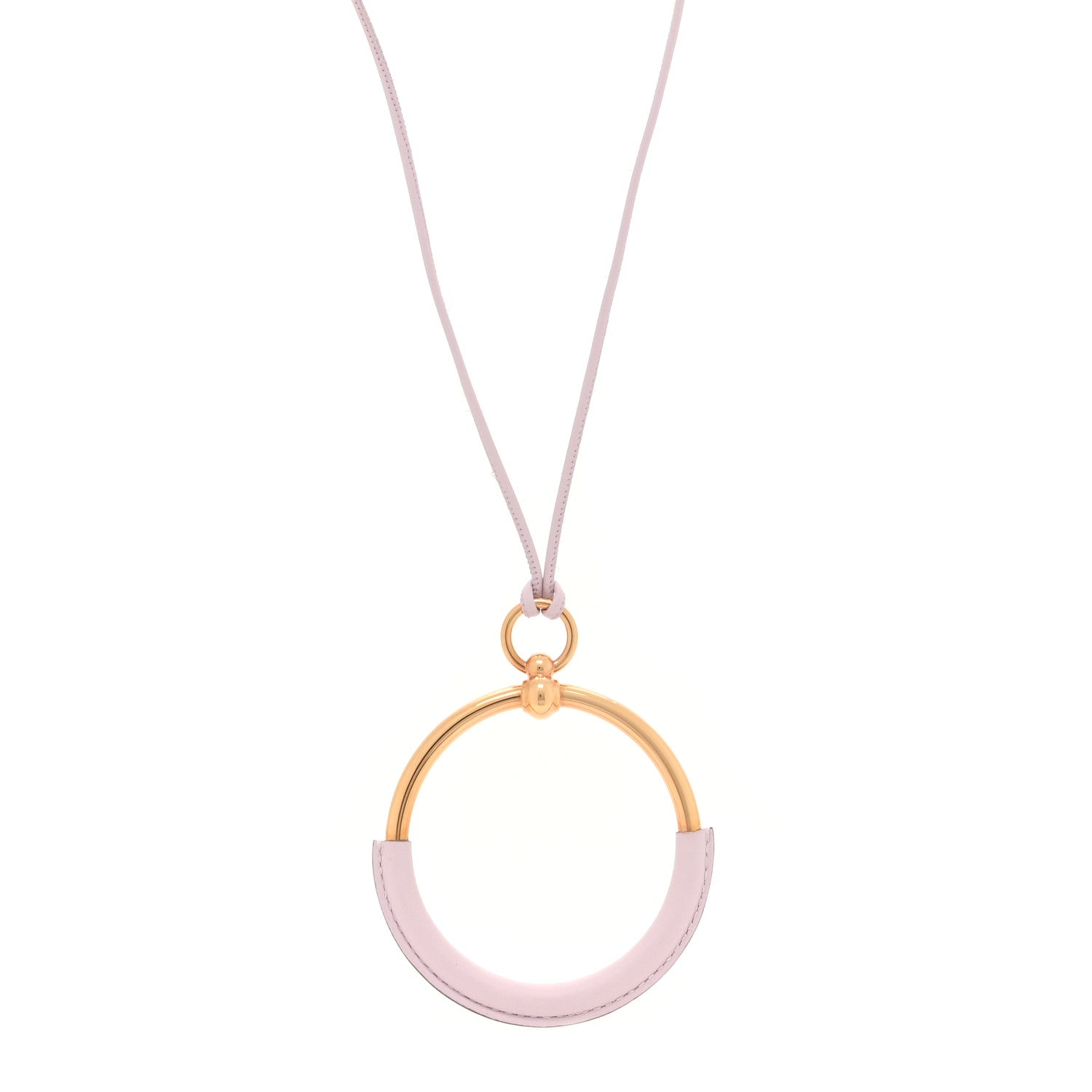 Hermes Swift Grand Loop Pendant Necklace Mauve Sylvestre 1 of 5