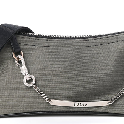 Christian Dior Silk Jersey Crystal Hardcore Shoulder Bag Grey Black 7 of 9