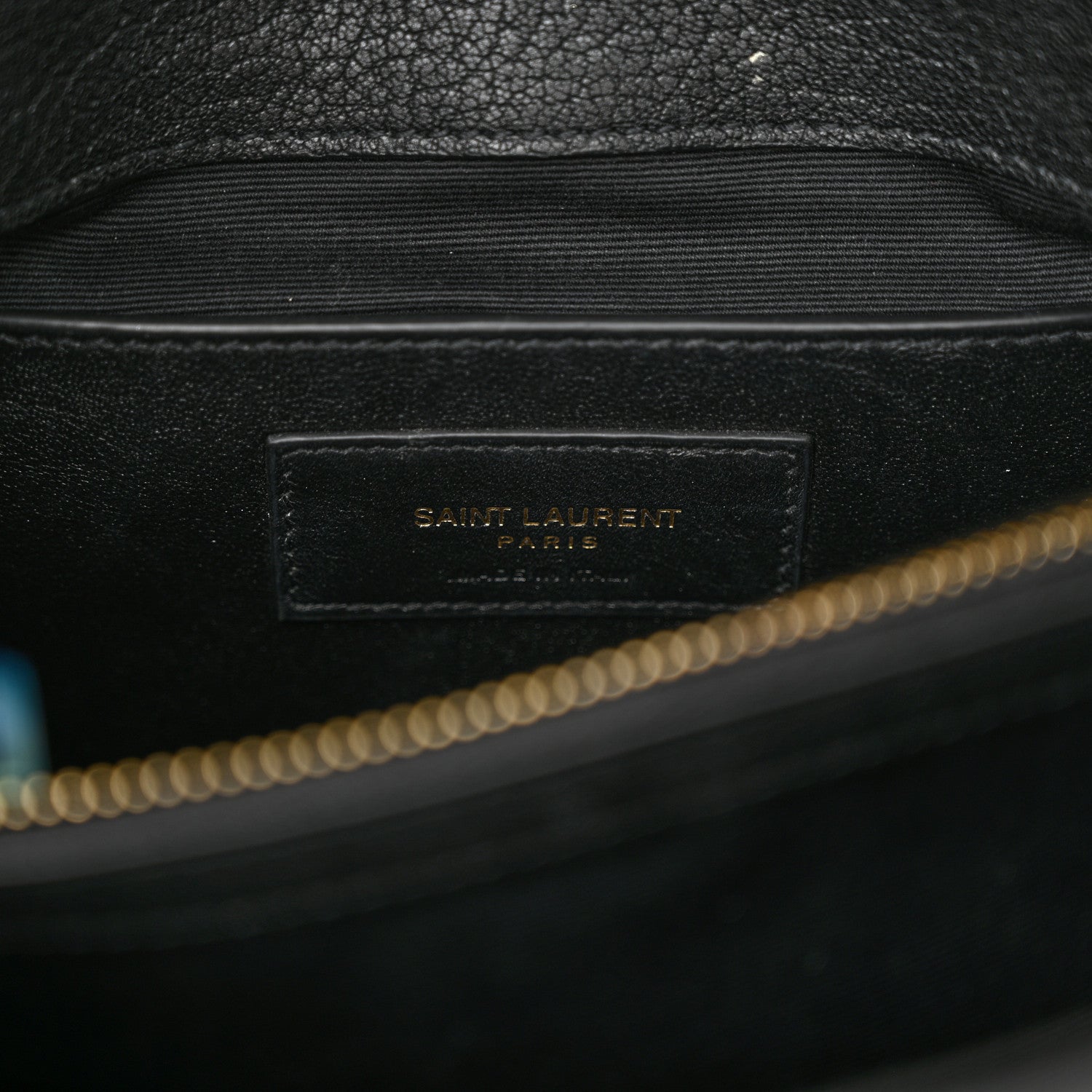 Saint Laurent Calfskin Suede Matelasse Chevron Monogram Medium College Bag Black 6 of 9