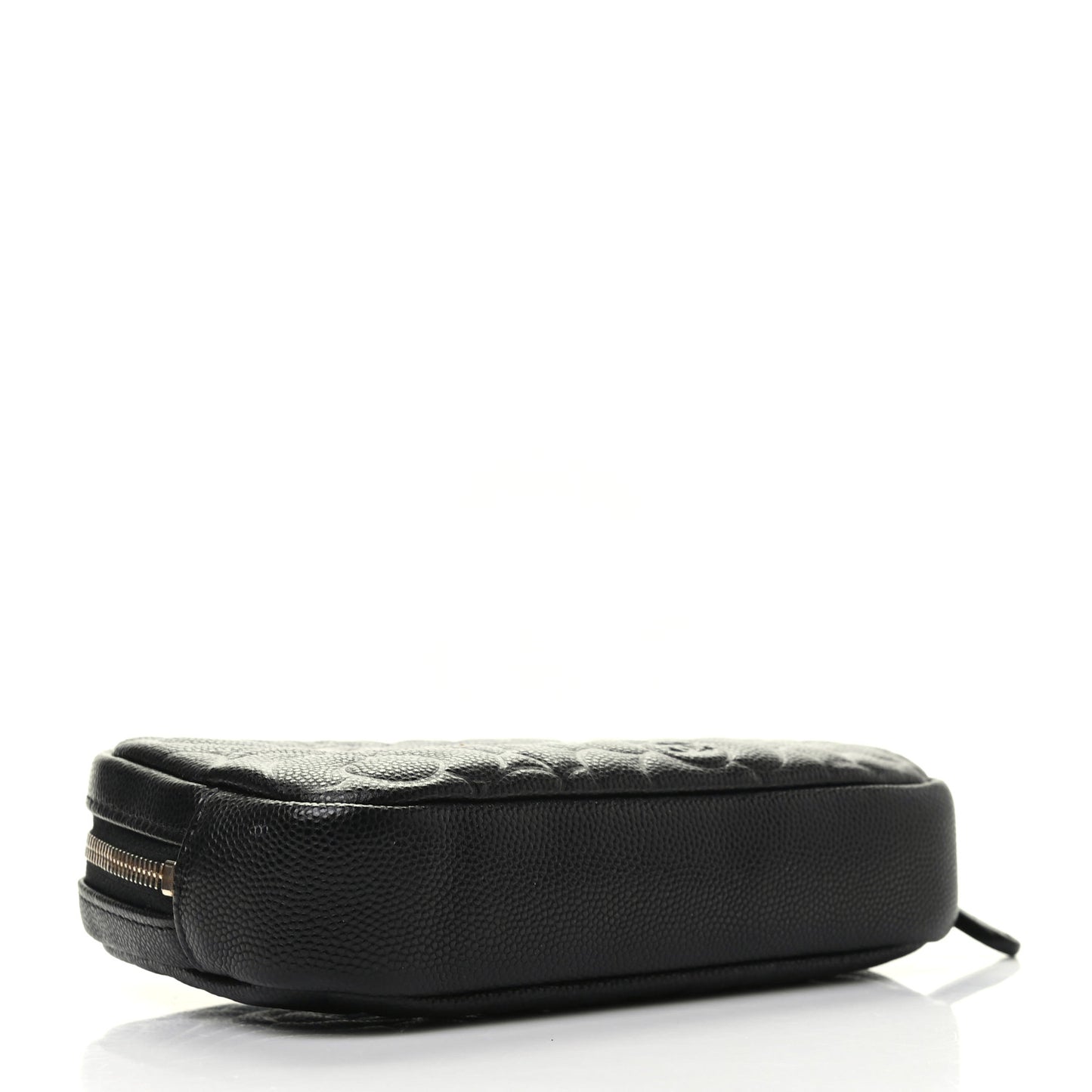 Caviar Camellia Embossed Small Cosmetic Case Black
