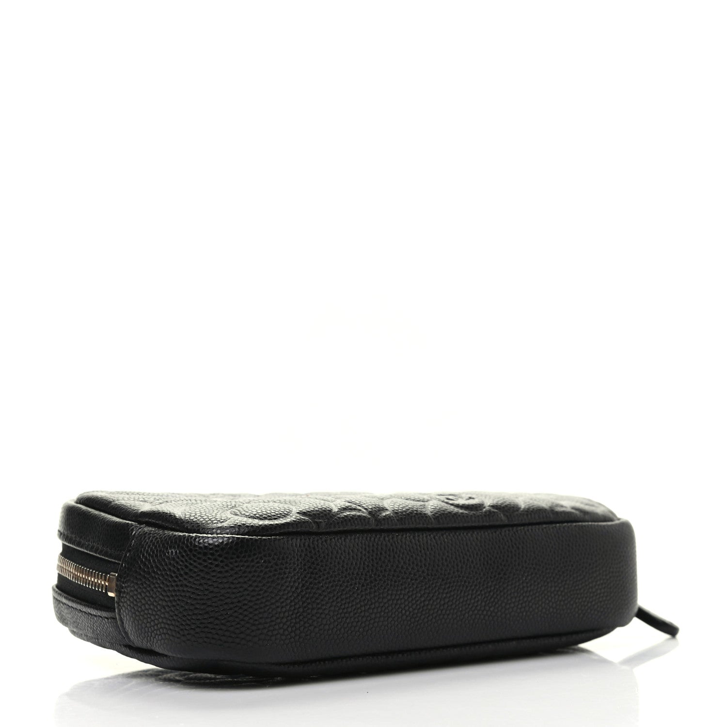 Chanel Caviar Camellia Embossed Small Cosmetic Case Black 4 of 8