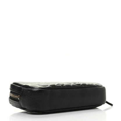 Chanel Caviar Camellia Embossed Small Cosmetic Case Black 4 of 8