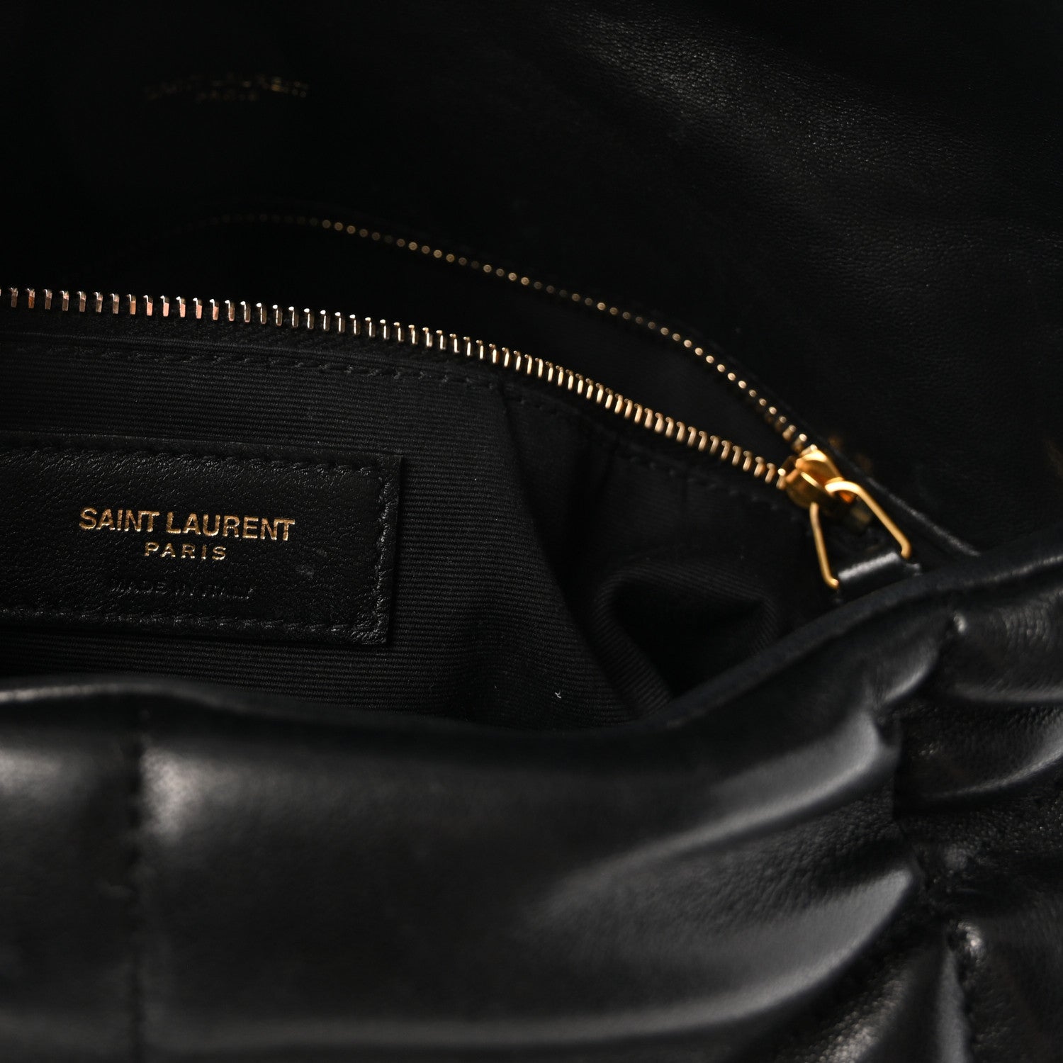 Saint Laurent Lambskin Quilted Medium Loulou Puffer Monogram Chain Satchel Black 6 of 9