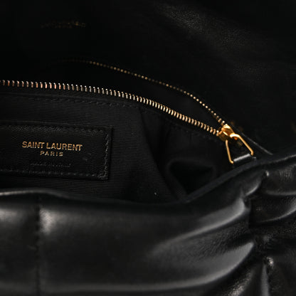 Saint Laurent Lambskin Quilted Medium Loulou Puffer Monogram Chain Satchel Black 6 of 9
