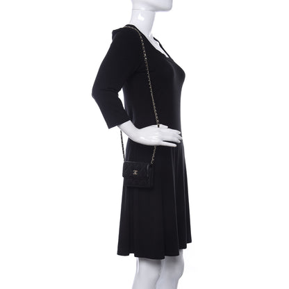 Chanel Lambskin Quilted My Chanel Lady Card Holder On Chain Black 2 of 10