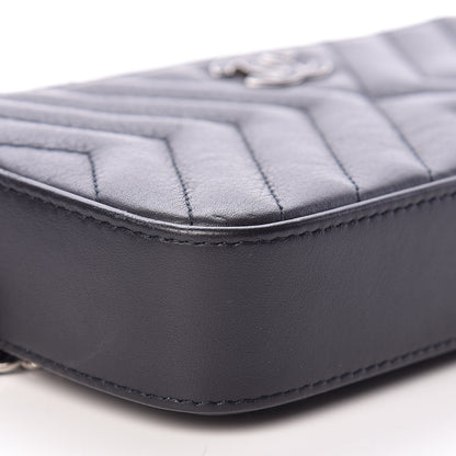 Chanel Calfskin Chevron Quilted Tassel Clutch With Chain Navy 12 of 13