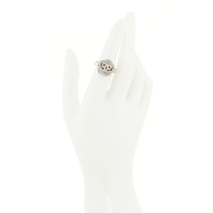 Chanel Crystal Coco Flapper Camellia CC Ring 49 5 Silver 2 of 4