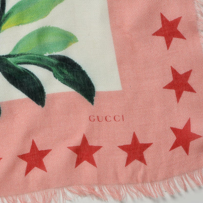 Gucci Modal Silk Garden Print Shawl White 3 of 5
