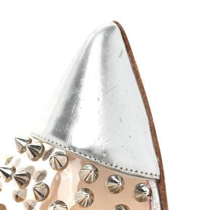 Christian Louboutin PVC Metallic Gloss Spike Me 100 Pumps 38 Silver 11 of 15