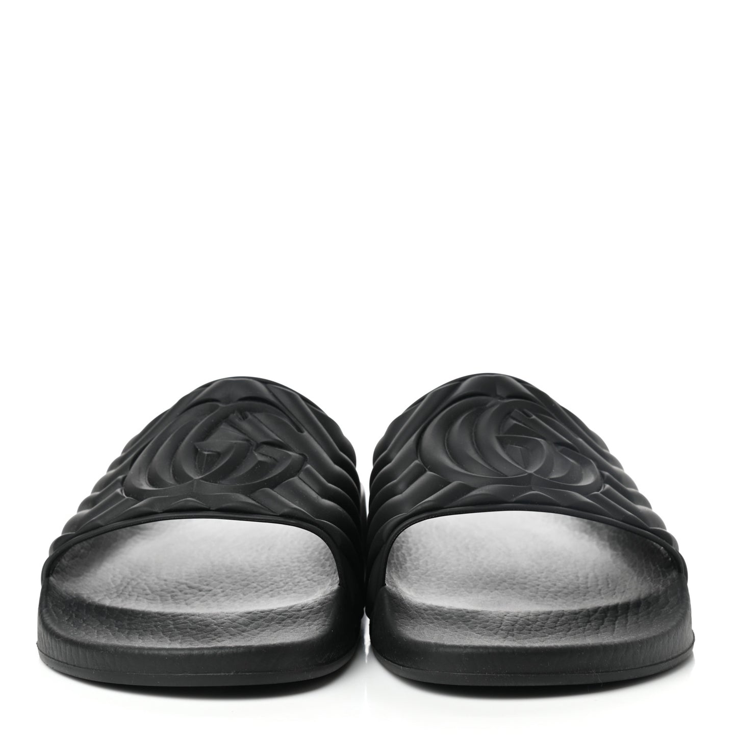 Rubber Matelasse Mens Slide Sandals 8 Black