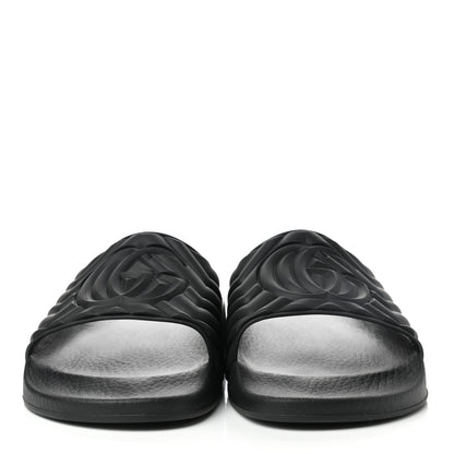 Gucci Rubber Matelasse Mens Slide Sandals 8 Black 2 of 7