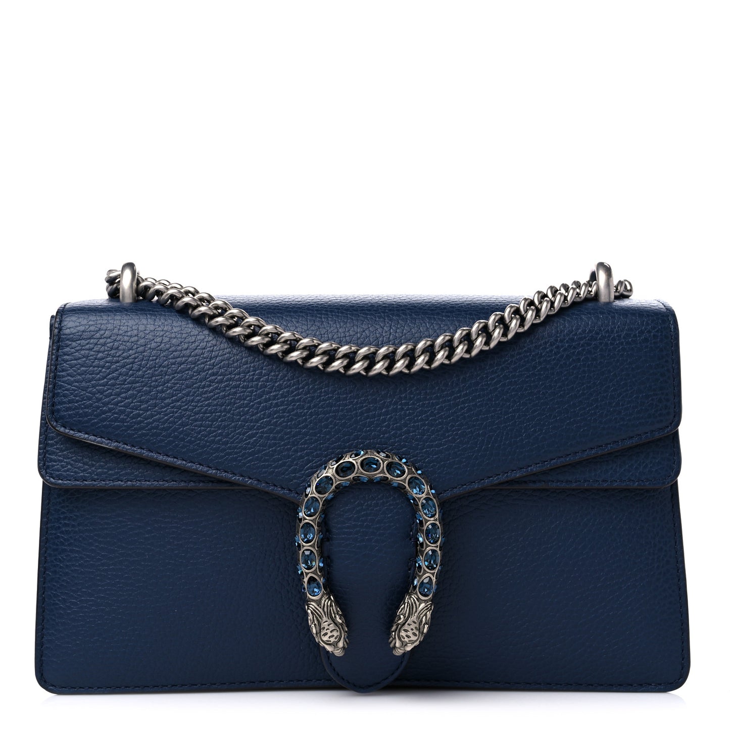 Dollar Calfskin Crystal Small Dionysus Shoulder Bag Blue Agata Montana Sapphire